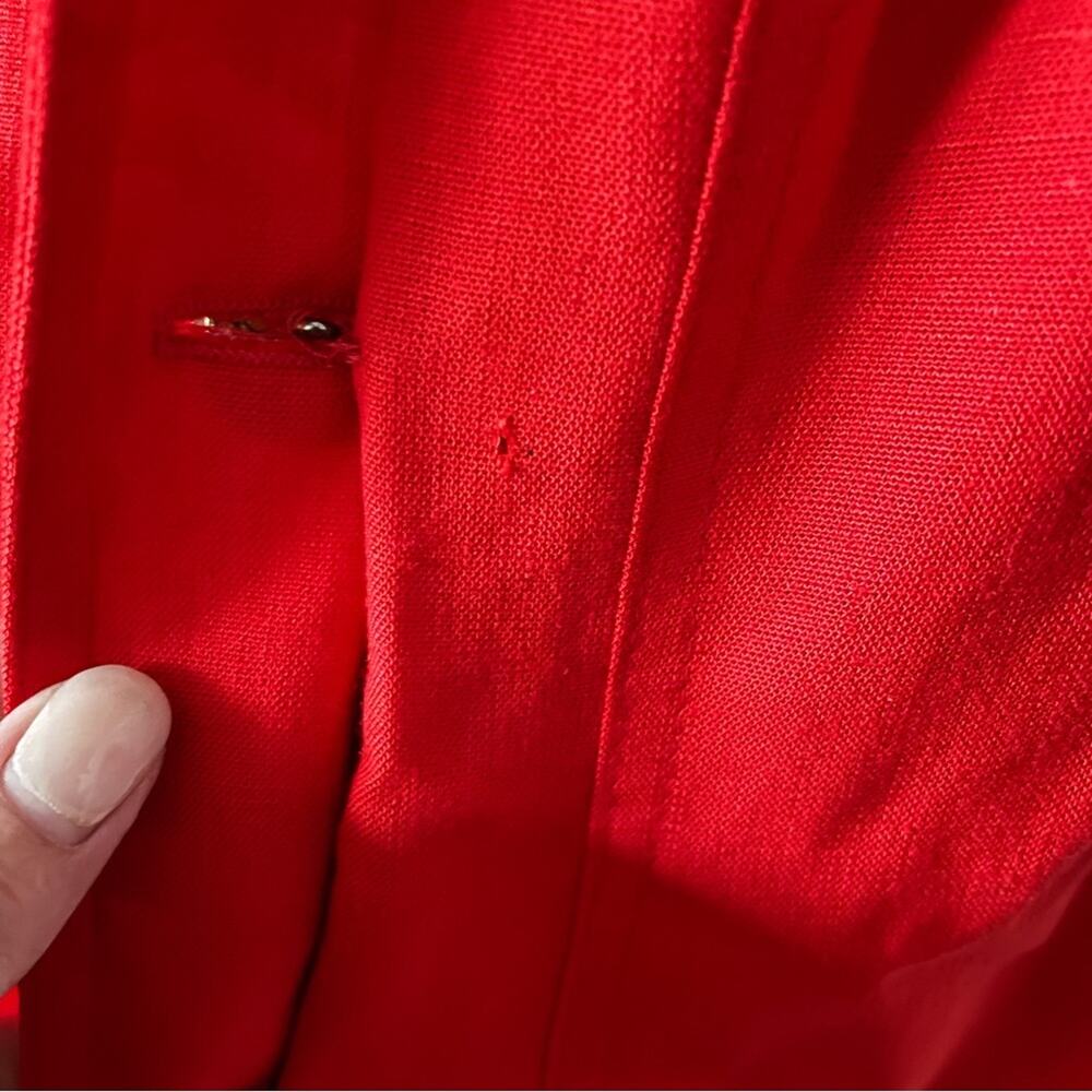 Robert Riel Saks Fifth Avenue Vintage Red Duster Dress Size 14 - Picture 9 of 12